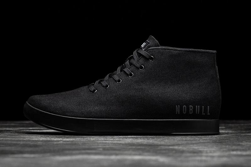 Women\'s Nobull Canvas Mid Trainers Black | SG I3045L